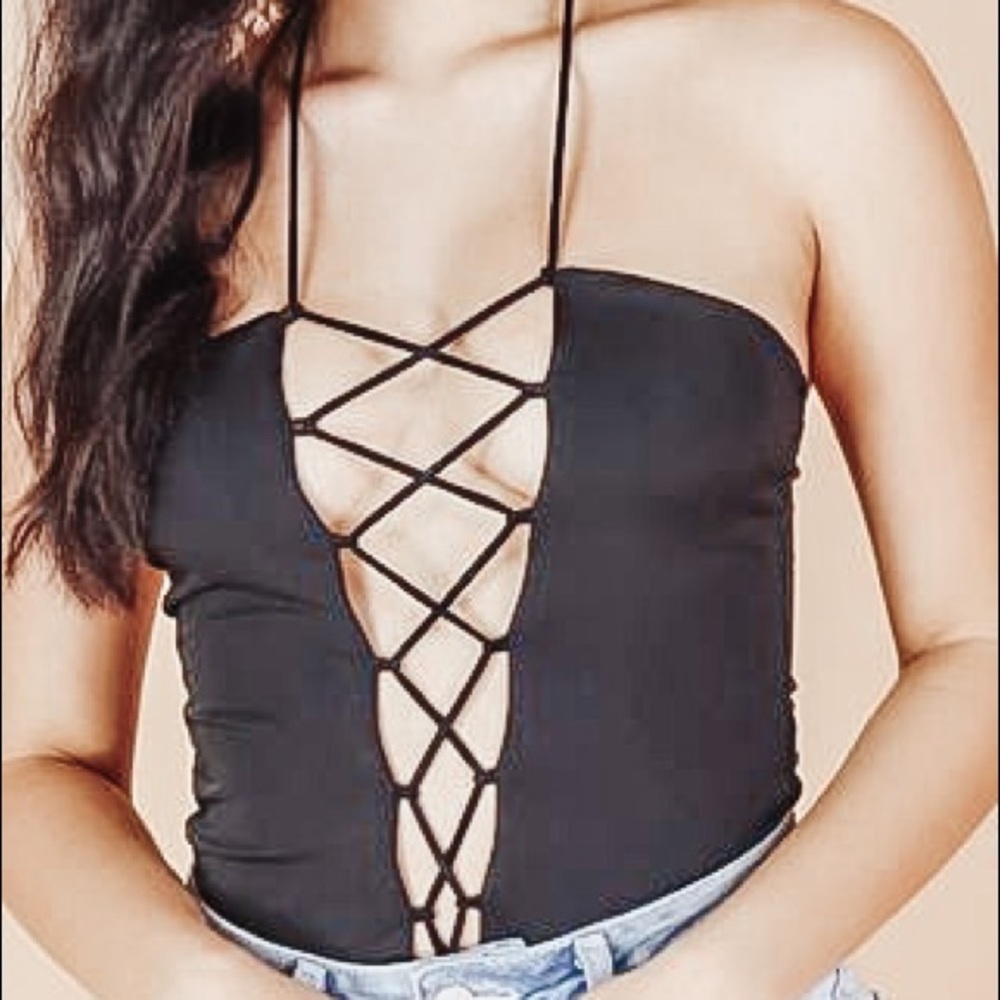 Black Strappy Bodysuit